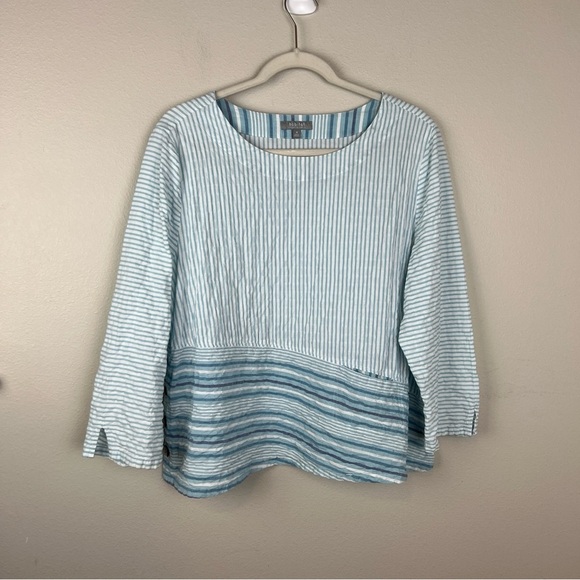 Habitat Blue Stripe Lagenlook Tunic Top - Picture 2 of 6
